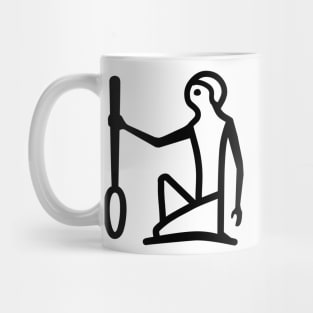 Egyptian Hieroglyphs Seated Man Holding Oar Mug